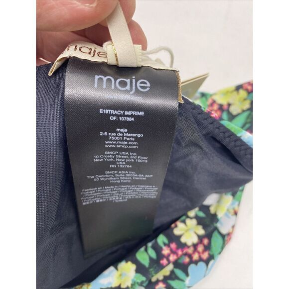 MAJE Paris Bikini Bottom Womens 1 Small S Blue Floral NEW $145 Side-Tie TRACY - Picture 9 of 11